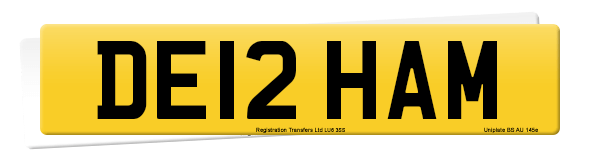Registration number DE12 HAM